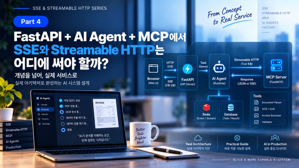SSE와 Streamable HTTP 4부 — FastAPI + AI Agent + MCP에서 SSE와 Streamable HTTP는 어디에 써야 할까?